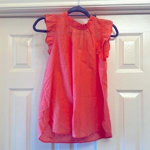 Loft coral flutter sleeve blouse